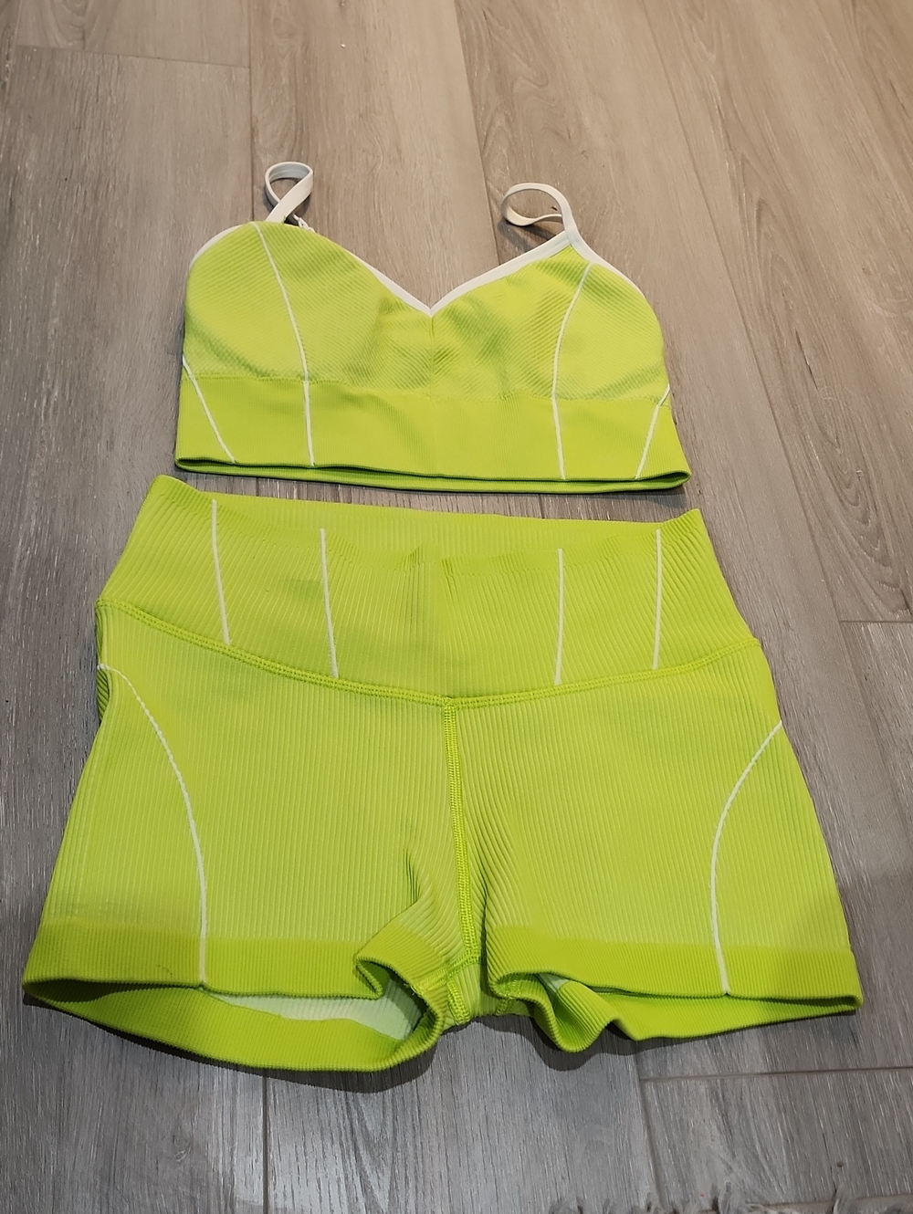 Neon Lime Active Bralette & High-Waist Shorts Set